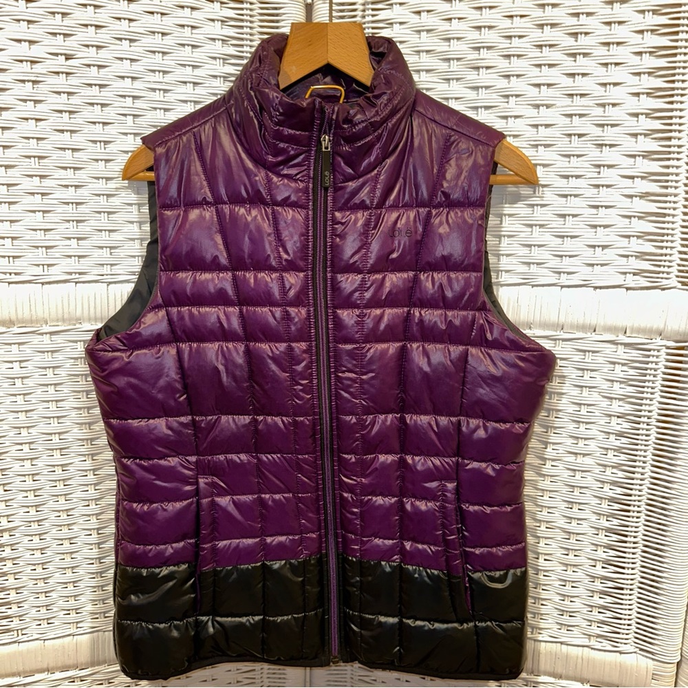 Lole Purple and Black Quilted Puffer Vest